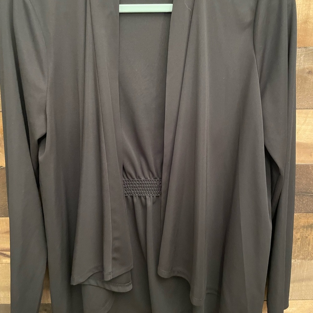 Dana Buchman Black Open Front Cardigan - Picture 3 of 7